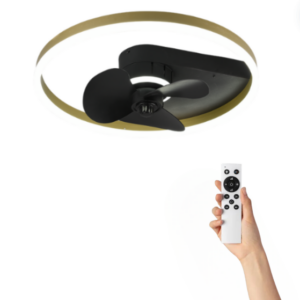Ventilatore da soffitto Lina con luce - Ø50cm - 3 velocità - Telecomando - Nero