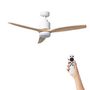 Ventilatore a soffitto Elisha con illuminazione - Ø132cm - 6 velocità - Telecomando - Bianco