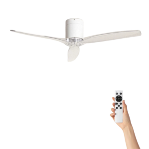 Ventilatore da soffitto William senza illuminazione - Ø132cm - 6 velocità - Telecomando - Bianco