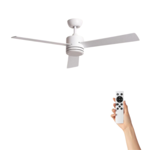 Ventilatore da soffitto Ebba senza illuminazione - Ø132cm - 6 velocità - Telecomando - Bianco