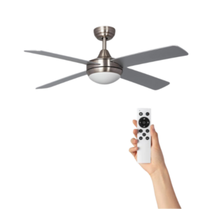 Ventilatore da soffitto Derk con illuminazione - Ø132cm - 6 velocità - Telecomando - Argento
